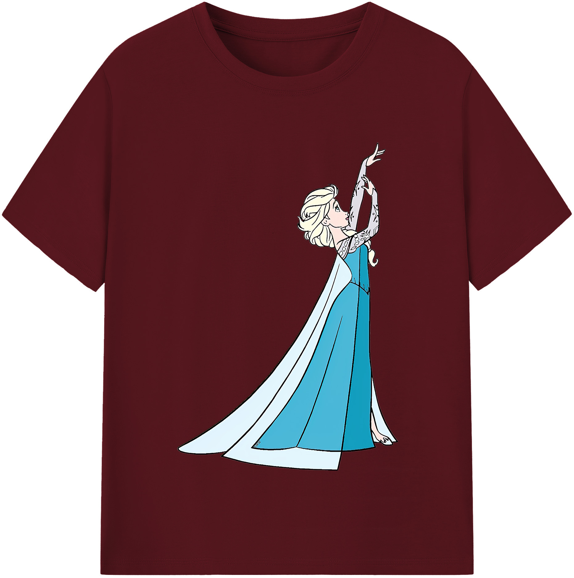 （画像用） アナと雪の女王 アンナ エルサ Frozen Anna Elsa 綿100％半袖Tシャツ（フロントプリント）
